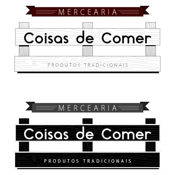 Versões do logótipo da empresa Coisas de Comer