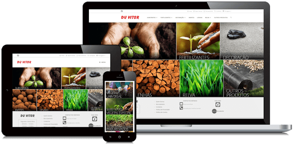 Exemplificação do site da Du Vitor em vários dispositivos